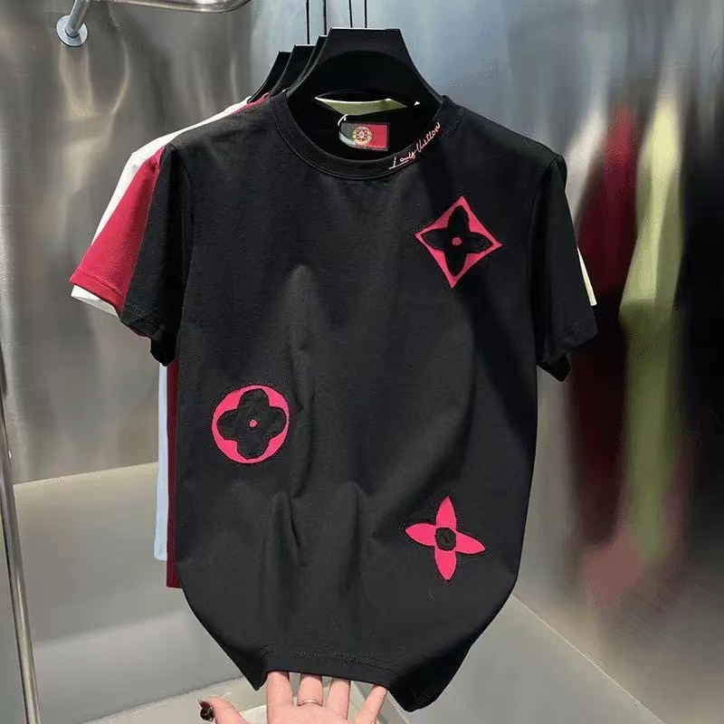 Spring and summer 2025 new men's printing high-quality half-sleeve letters trend Joker casual T-shirt men's wear