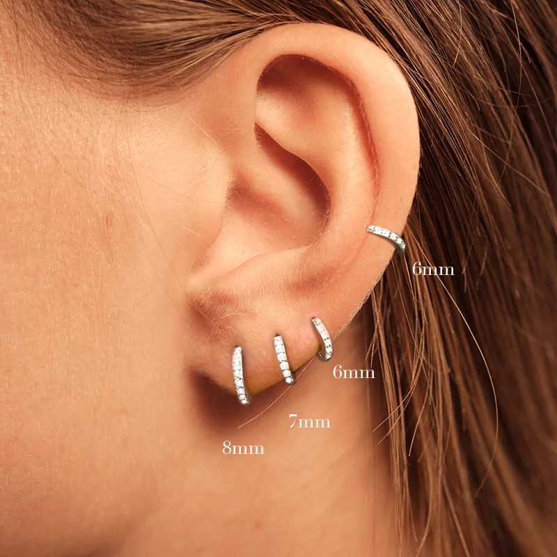 1Set Stainless Steel Minimal Hoop Earrings Circle Round Huggies for Women Punk Gold Silver Color Earrings Bone Stud Jewelry Gift XJ250814