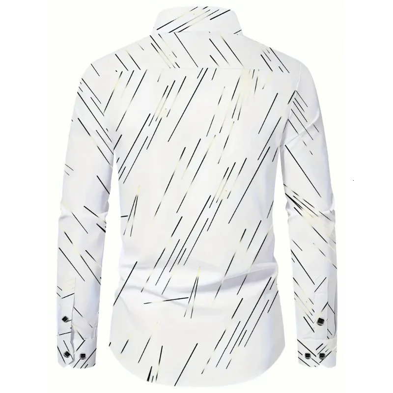 FGKKS Men Shirt Fashion Long Sleeve Trending Man Printed Smart Casual Elastic Four Season Male Business 250808