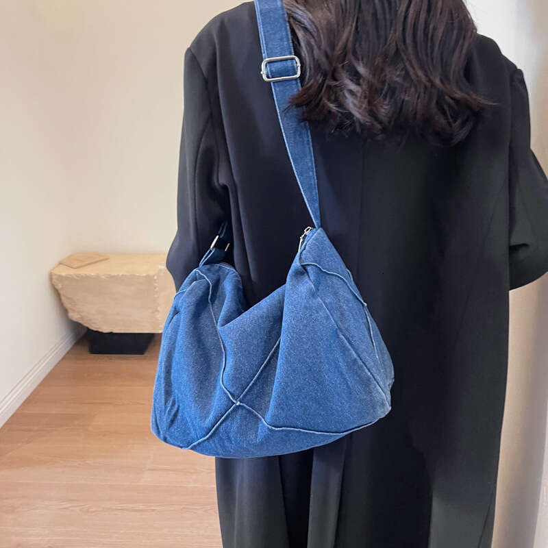 New Korean Lazy Style Bags Designer Women Denim Elegant Large Capacity Shoulder Pillow Women's Commuting Crossbody Bag