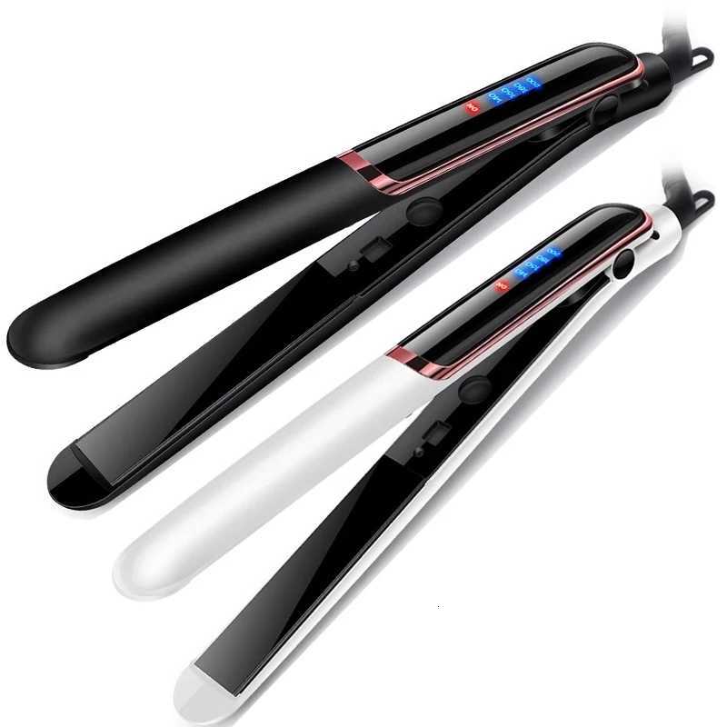 2-in-1 Ceramic Hair Straightener Fast Heating Dual Voltage 110V-220V Wet Dry Use Auto Styling Tool W250814