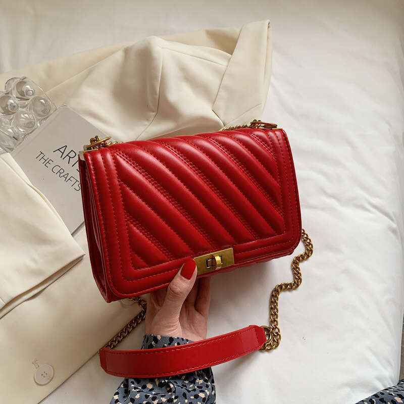 2024 new summer fashion fragrant style women's dia grid chain shoulder crossbody small bag