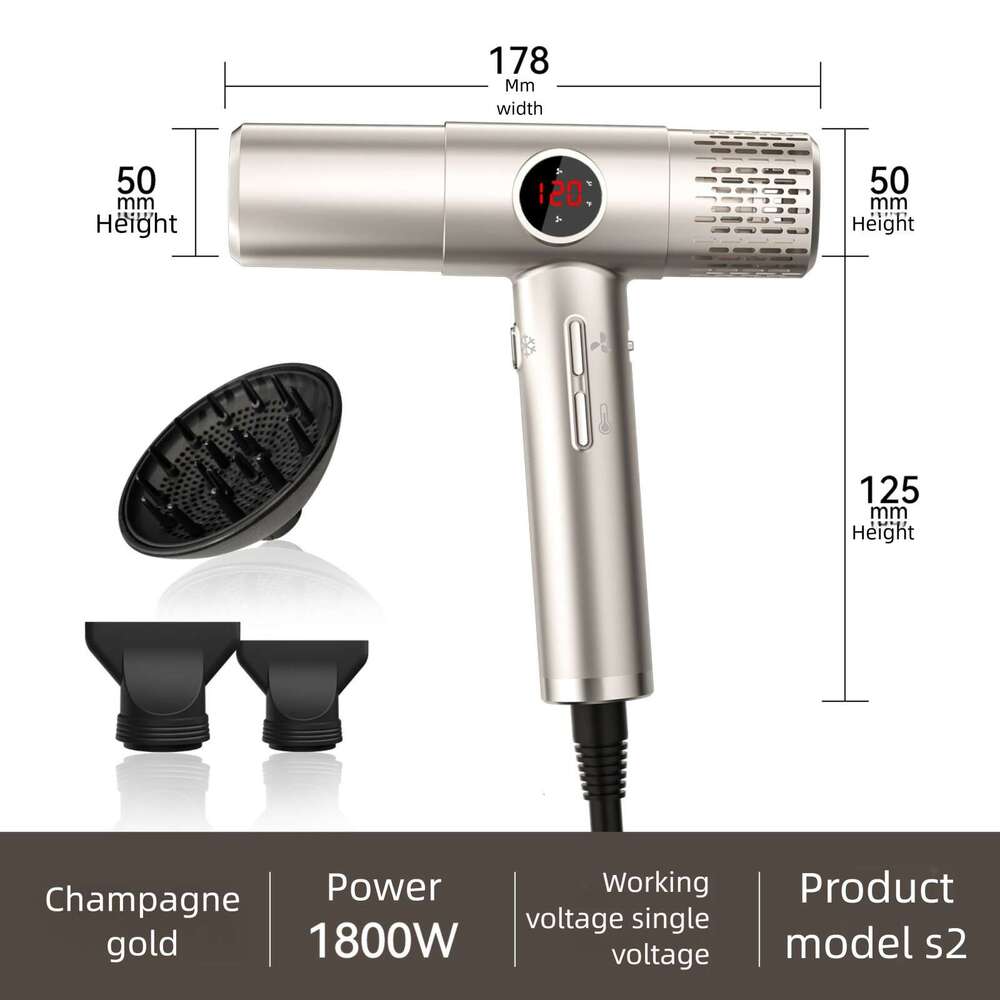 High Speed Negative Ion Constant Temperature Care T Type Lightweight Brushless Salon Household Hair Dryer