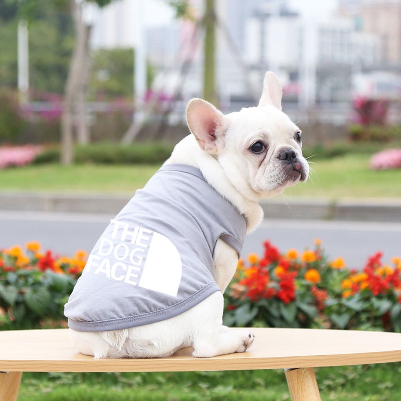 Cotton Breathable Dog Shirt Vest with 'The Dog Face' Print Soft Dog Shirts Pet T-Shirts Sleeveless Vest For Summer CH323