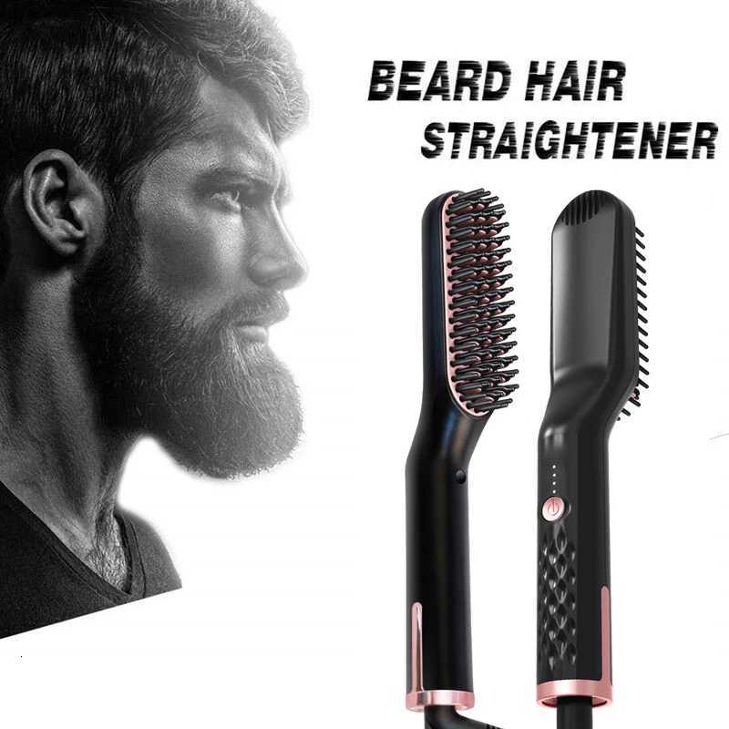Hot Comb Straightener Heating Comb For Men Beard Electric Negative Ion Hair Straightening Brush Can Be Used Wet or Dry Quick Hair Styler W250814