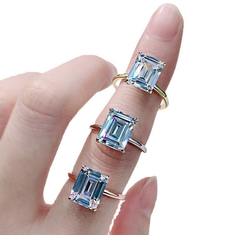Elegant Square Simulated Diamond Ring - Modern Design for Everyday Wear