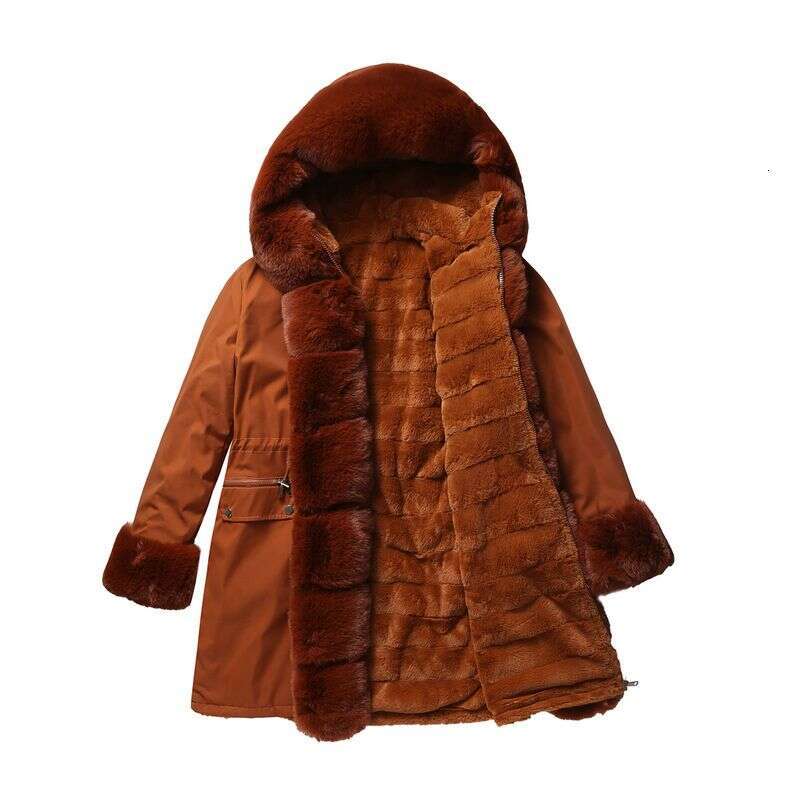 Winter Women Parkas New Fashion Detachable Fur Collar Hooded Cotton-padded Coat Long-sleeved Parker Jacket