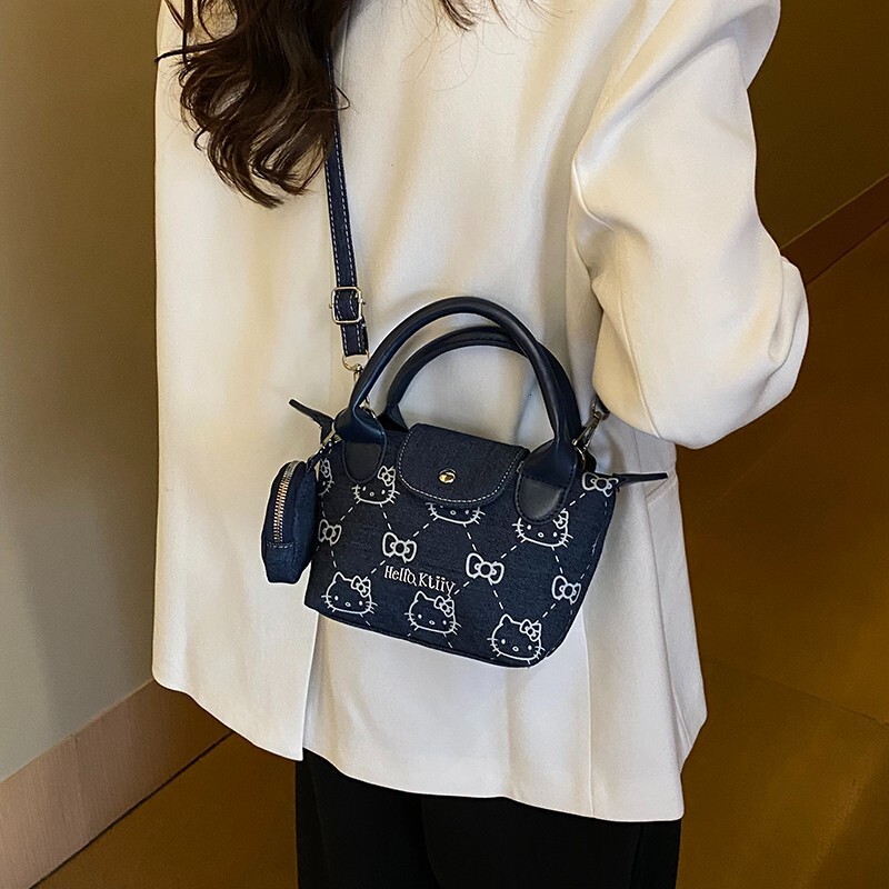 Women's Cute Cartoon Cat Printed Mini Handbag Free Shipping Designer Luxury New Single Shoulder Crossbody Bag Fashion Dumpling Bag Leisure Pendan
