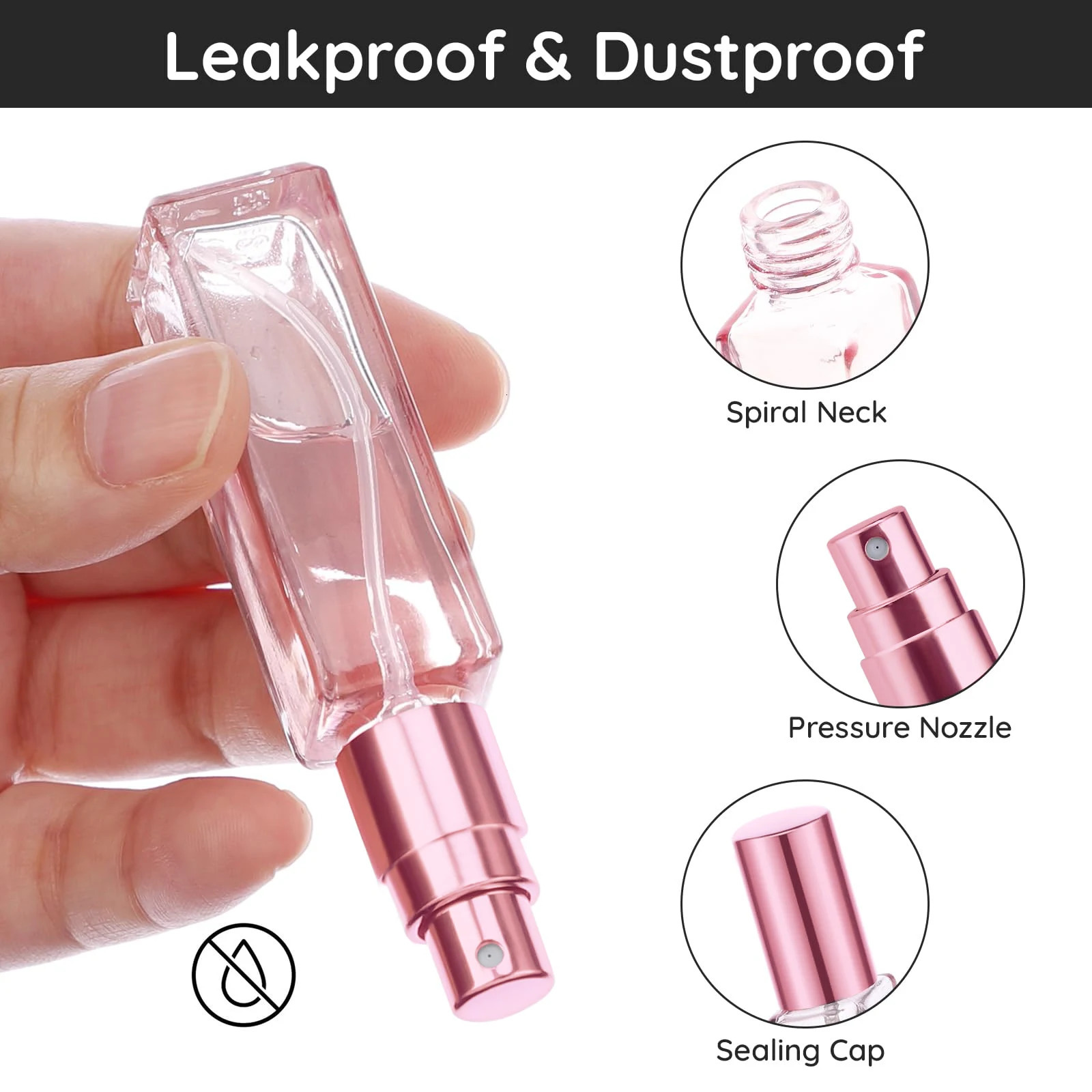 5pcs3 accessories 10ml mini refillable perfume bottle with 5 spray bottles 1 funnel 1 spring-loaded straw and 1 dispenser 250813