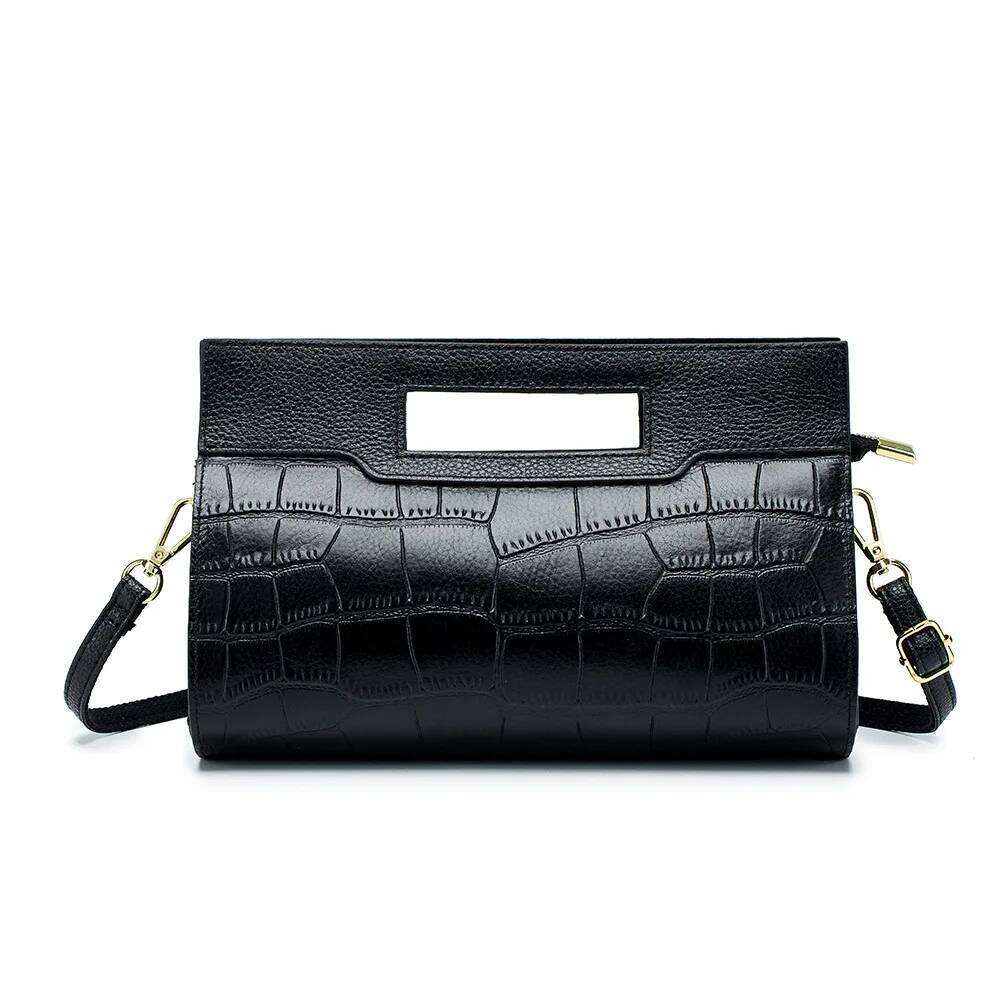 Alligator Pattern Women Cow Leather Clutch Bag Ladies Real Cowhide Tote Handbag Crocodile Shoulder Or Crossbody Bags