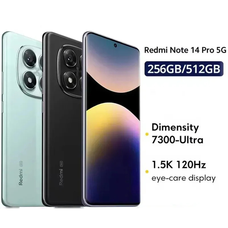 World Premiere Redmi Note 14 Pro 5G 12GB RAM 256GB ROM Smartphone Dimensity 7300-Ultra NFC Mobilephone