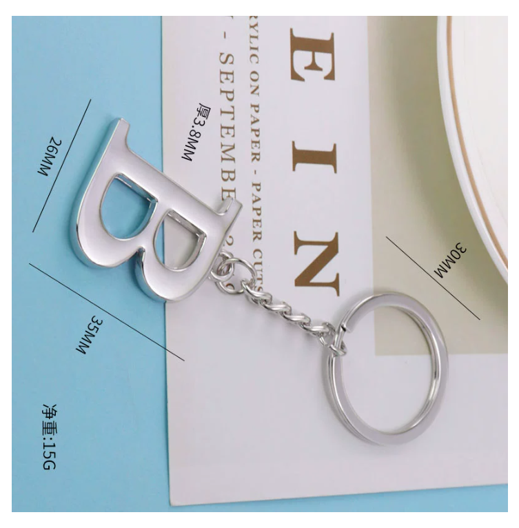 Key Rings Jewelry Diy A-Z 26 Letters Keychains Stainless steel Car Ring Men Women Charm Gift Chain Party Customized small gift keychain, personal name
