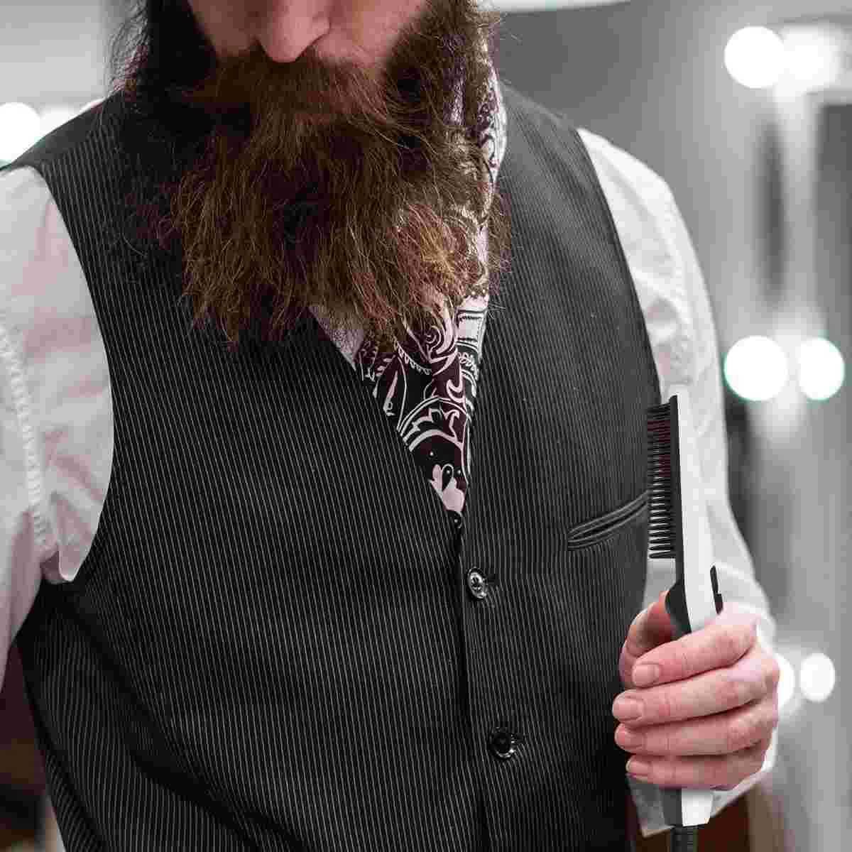 Portable Straight Beard Comb Hair Straightening Electric Beard Comb Hairdressing Straightener Heat Technology Safe Rubber W250814