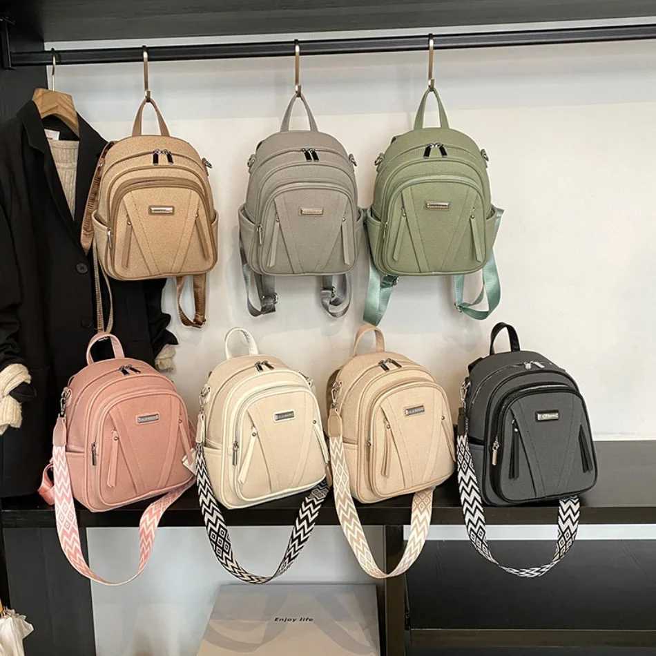 2025 New Women Backpack High Quality Solid Color Backpack Fashion Lides Shoulder Bags Multifunctional School Bags for Girls Sac XJ250814