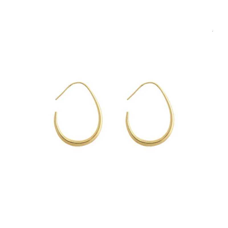 Hot Sale 925 Silver Needle Geometric Oval Hoop Earrings For Women Simple Design Earrings Party Wedding Jewelry eh2008 XJ250814