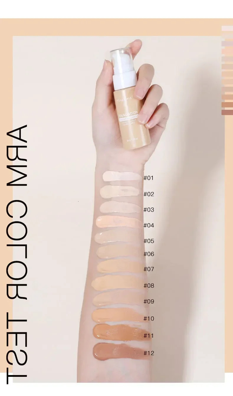 Matte Liquid Foundation Effective Concealer Waterproof Sweat-resistant Makeup Professional Light Thin Delicate Foundation 250812