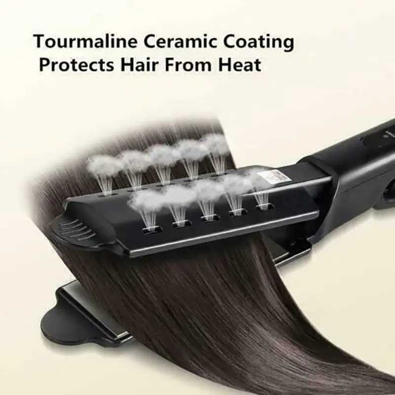 Dual Use Hair Straightener Curling Iron 4 Temperature Settings Portable Styling Tool for Straightening Curling Air Bangs W250814