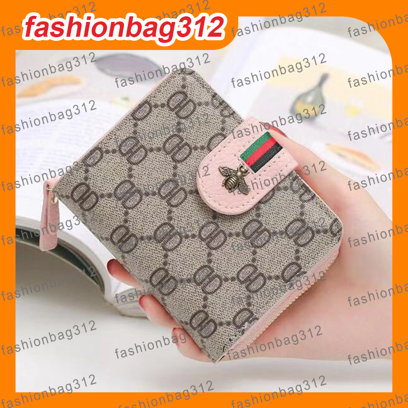 New Wallet card holder Designer Wallet for Women Short Zipper Small Coin Purse Organizer Wallets Passport Checkbook Credit Card Business Card two fold