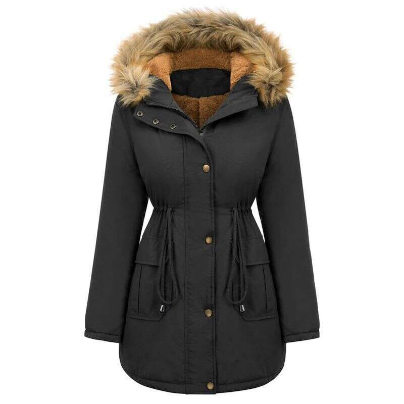 Warm Winter Jacket Women Women's Fur Collar Coats Jackets for Lady Long Slim Fleece Parka Hoodies Parkas