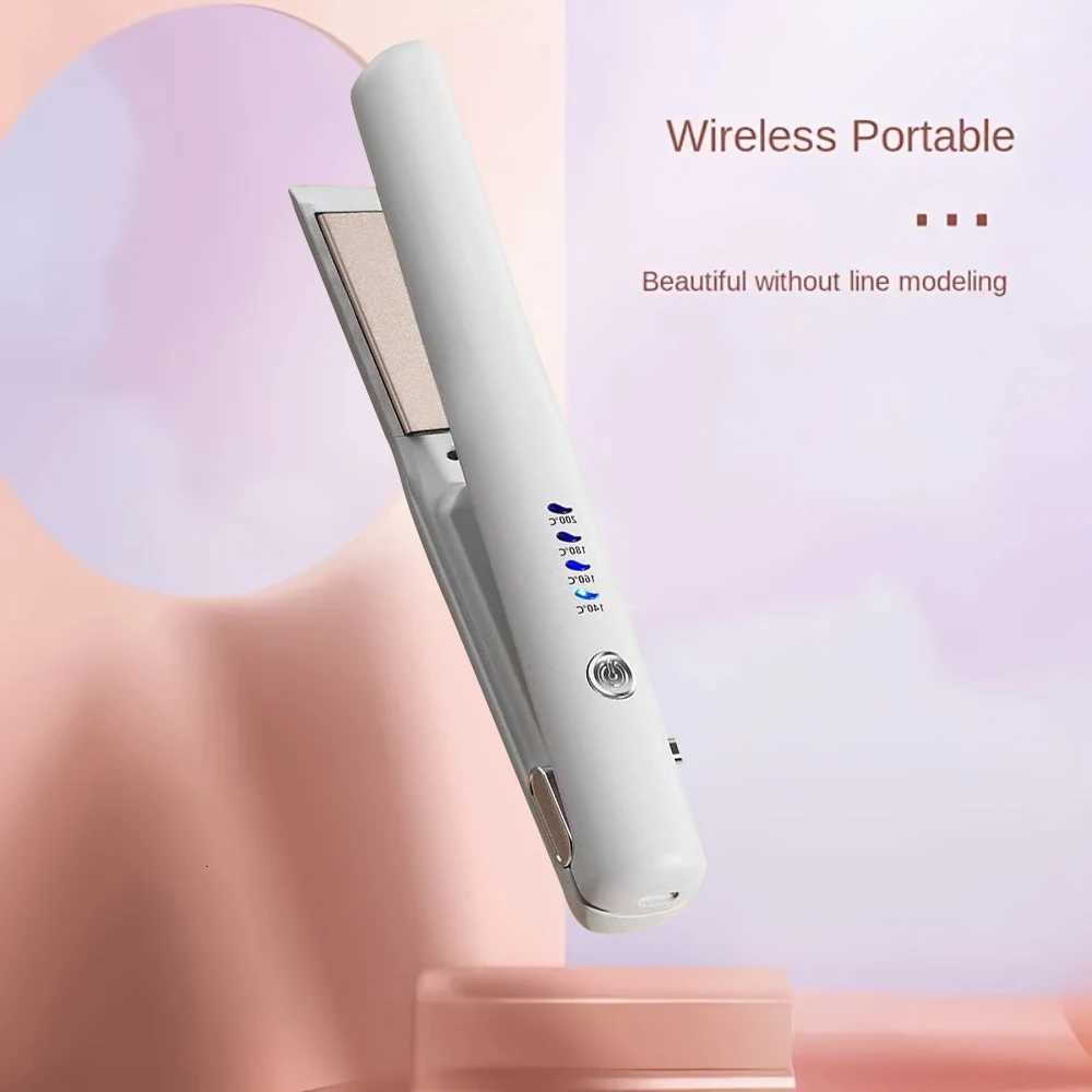 2 In 1 Wireless Mini Portable USB Hair Straightener Curling Iron Intelligent Temperature Control To Upgrade The Anti-scalding H W250814