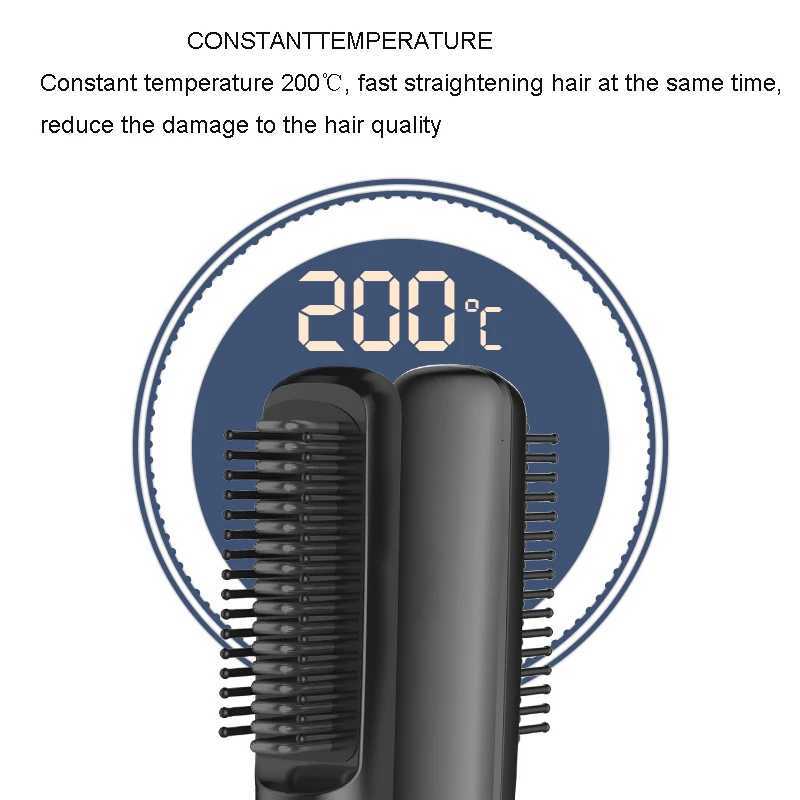 Wireless Charging Hair Straightener Portable USB Charging Hair Straightener Curling Dual Purpose Hair Straightener Comb W250814