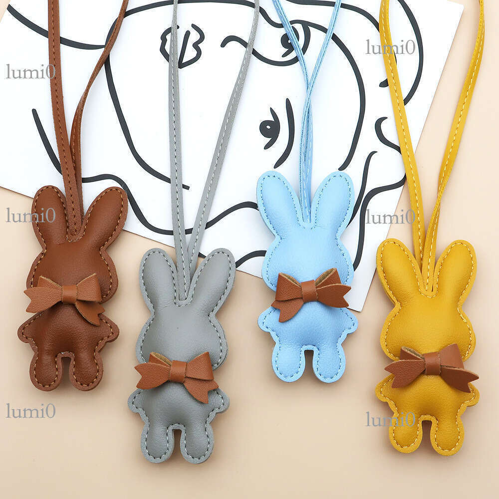 New Creative Lanyard PU Leather Cute Cartoon Bunny Fashion Backpack Accessory Pendant