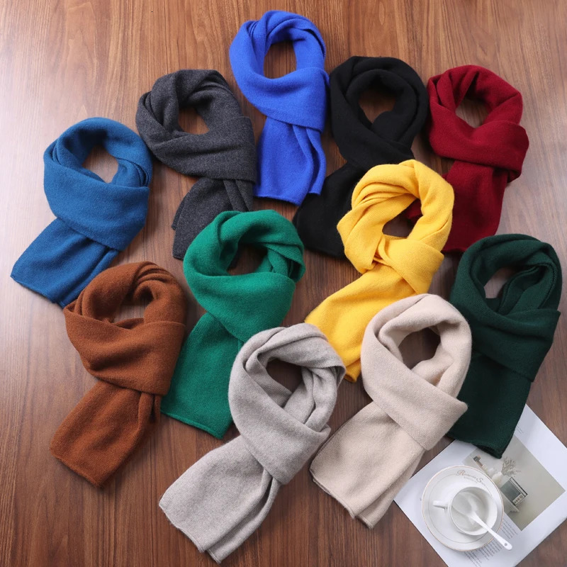 Winter Fashion Solid Color Cahsmere Scarf Women Outdoor Keep Warm Soft Men Solid color Wool Knitted Long Scarves 160*26 250808