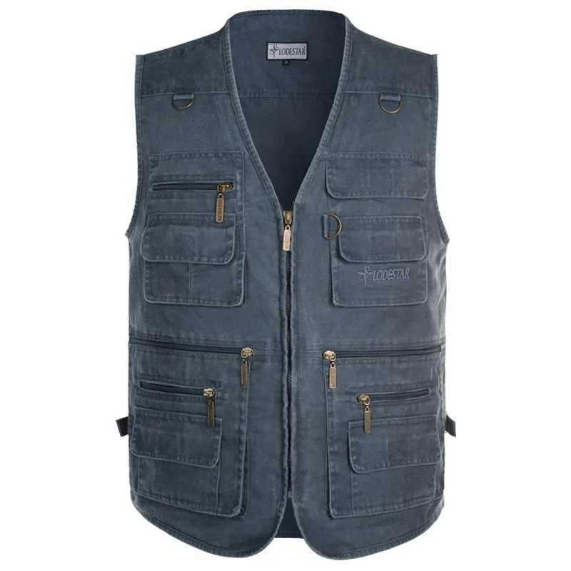 16 Pieces Mens Multi-pocket Tactical Vest with Many Pockets Summer Cotton Casual Vest Photograph Waistcoat Plus Size 6XL 7XL Y250814