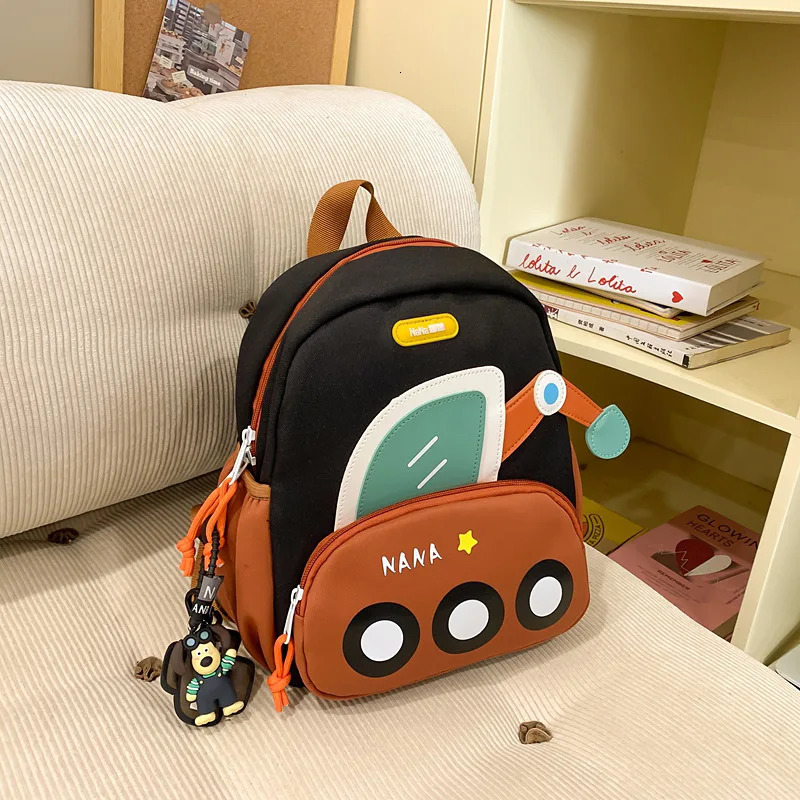 Kindergarten Cartoon Digging Machine Pattern Backpack Boys Girls Trend Kids Backpack Lightweight Adjustable Cute Backpacks 250813