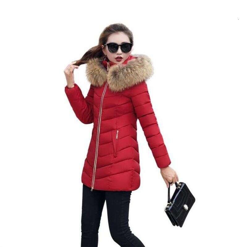 Winter Fashion New Women's Slim Down Cotton Jacket Windproof Commuting Hooded Parkas
