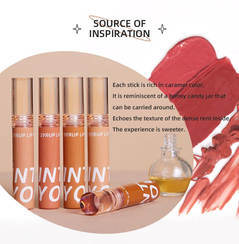 INTO YOU Syrup Glossy Lip Tint Liquid Lipstick Glossy Lip Cosmetics Lip Balm Lip Tint Glossy Lipstick Makeup 250812