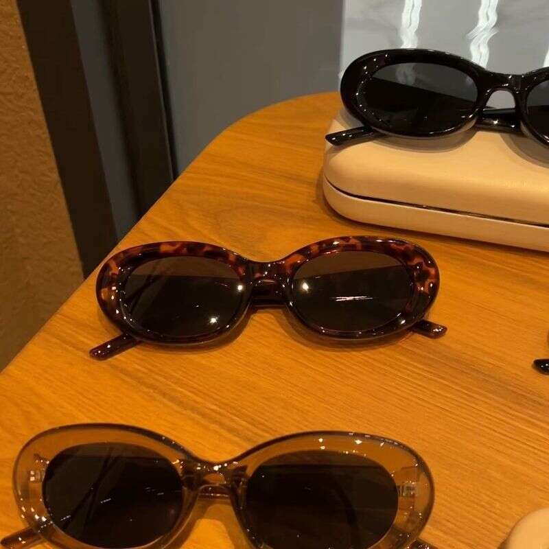 Oval White Frame Concave Sunglasses For Women With Large Faces, Cat Eyes, Sun Protection, Premium