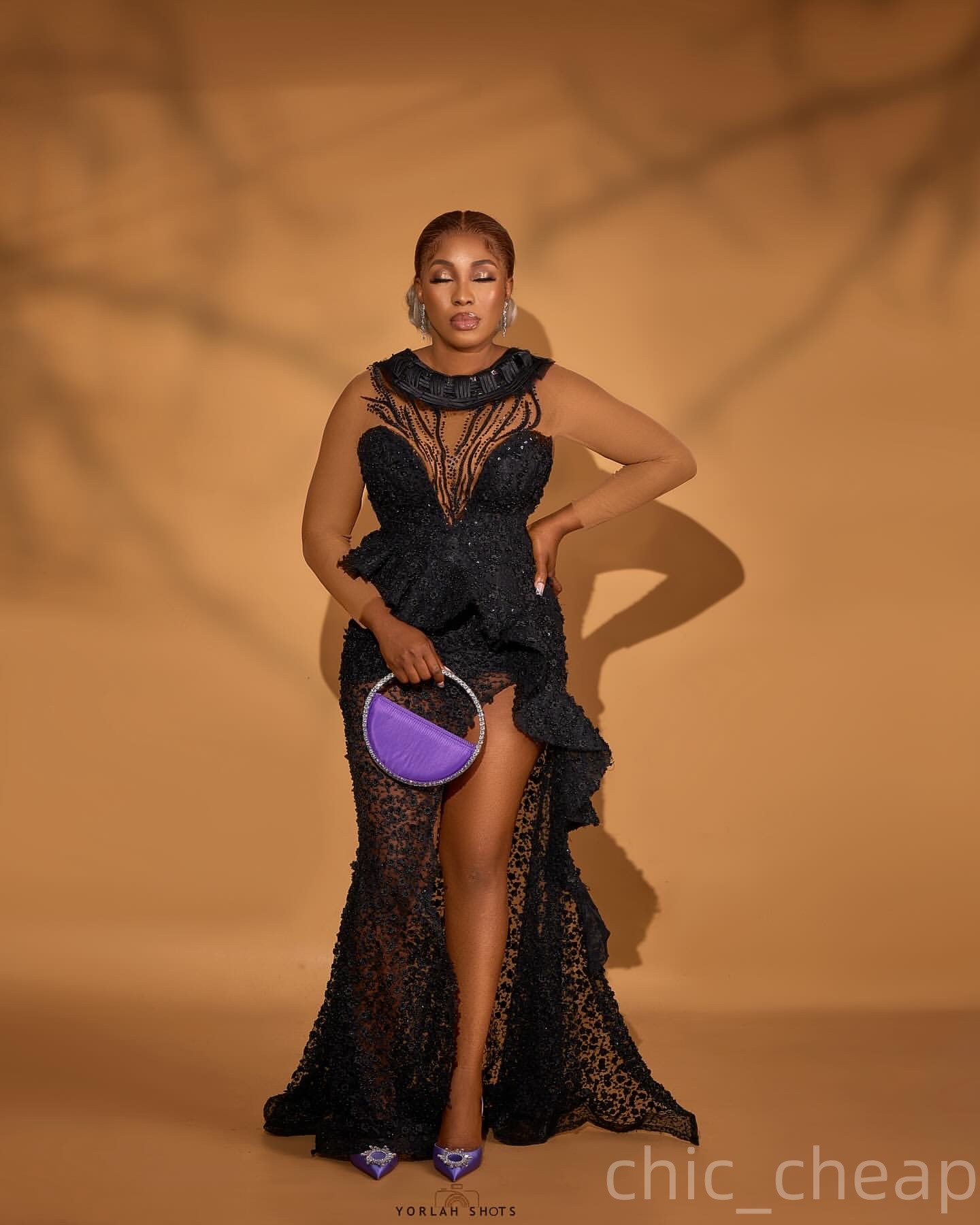 Black Mermaid Prom Dresses 2025 Beaded Lace High Split Sheer Neck Evening Formal Party Second Birthday Engagement Gowns Plus Size Dress For Special Oc