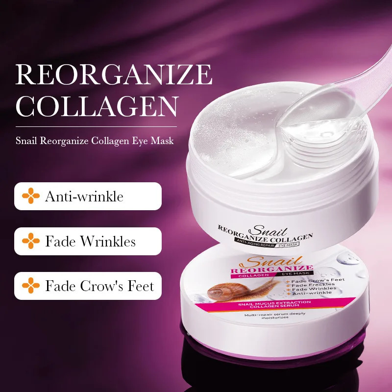 60pcsbox SADOER Snail Collagen Aloe Vera Eye Mask Dark Circles Eyes Bags Eye Patches Eyes Skin Care 250813