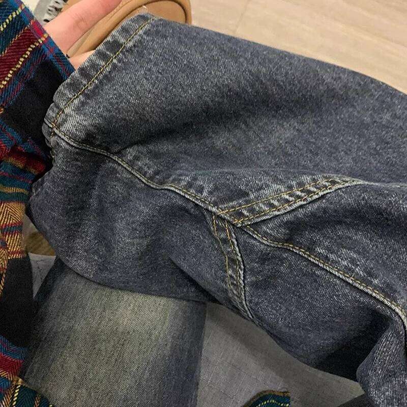 Y2K Spicy Girl Dark Series Wide Leg Jeans Women's New Street Splicing Loose High Waist Slimming Flare Pants