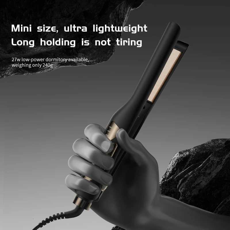 4-Temperature Hair Straightener Flat Iron - Mini Portable Ceramic Styler for Straight Curly Wavy Hair Frizz Control W250814