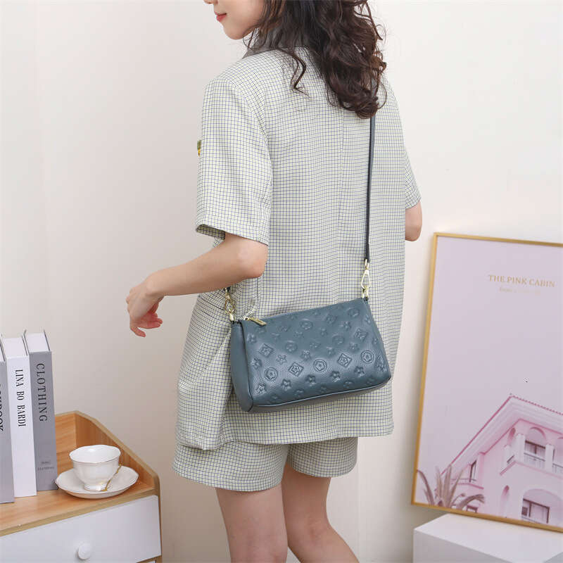 Hot Selling Top Layer Cowhide Women's New Casual Versatile Single Shoulder Crossbody Genuine Fashion Multi-Layer Soft Leather Underarm Bag Design