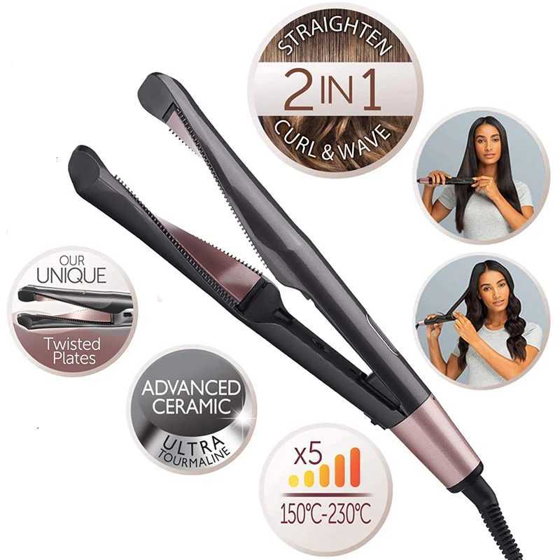 2-in-1 Portable Hair Straightener and Curler Hair Curler Portable Hair Straightener Flat Iron W250814