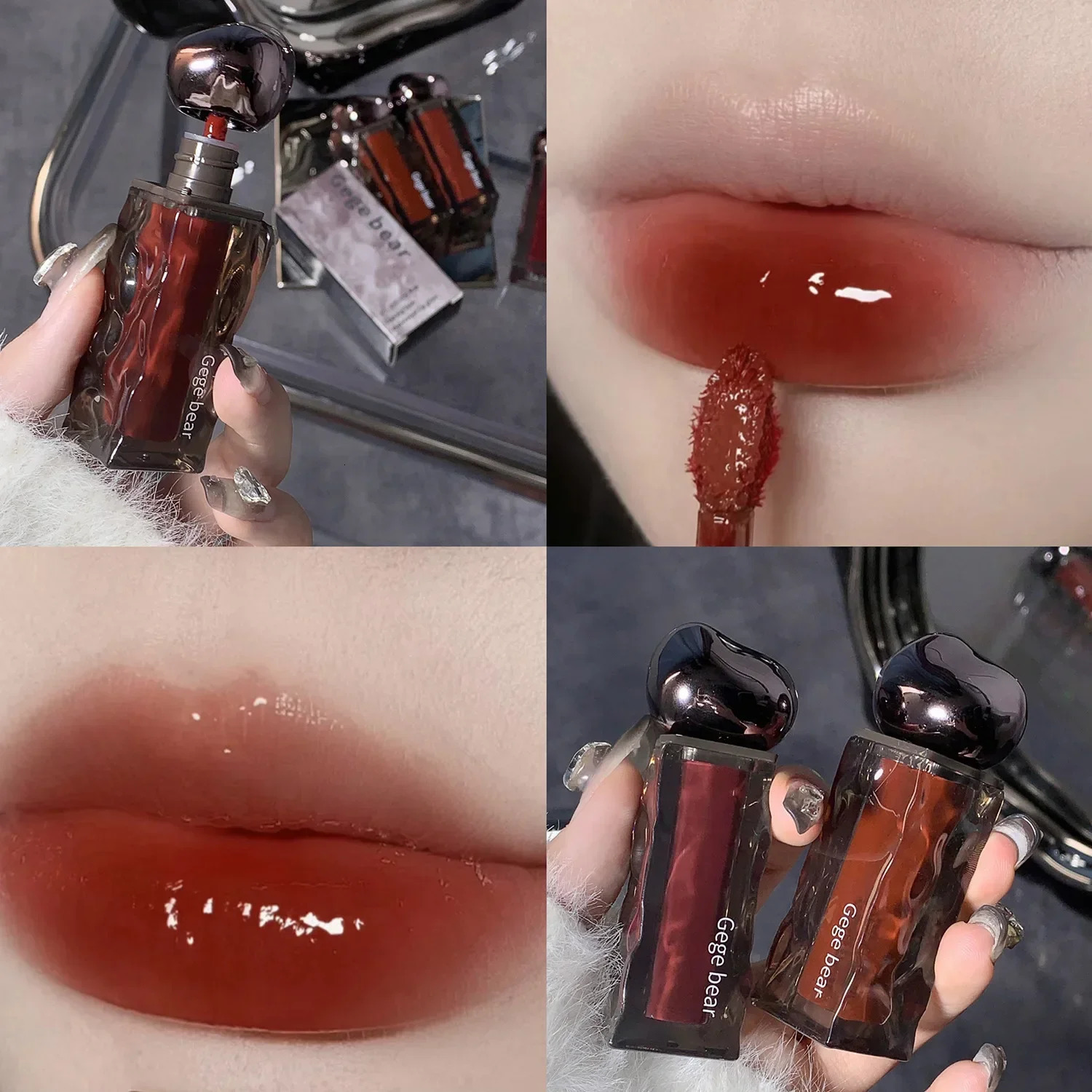 7 Colors Mirror Jelly Lip Glaze Long Lasting Moisturising Red Lip Tint Liquid Lipstick Waterproof Lip Gloss Korean Cosmetics 250812