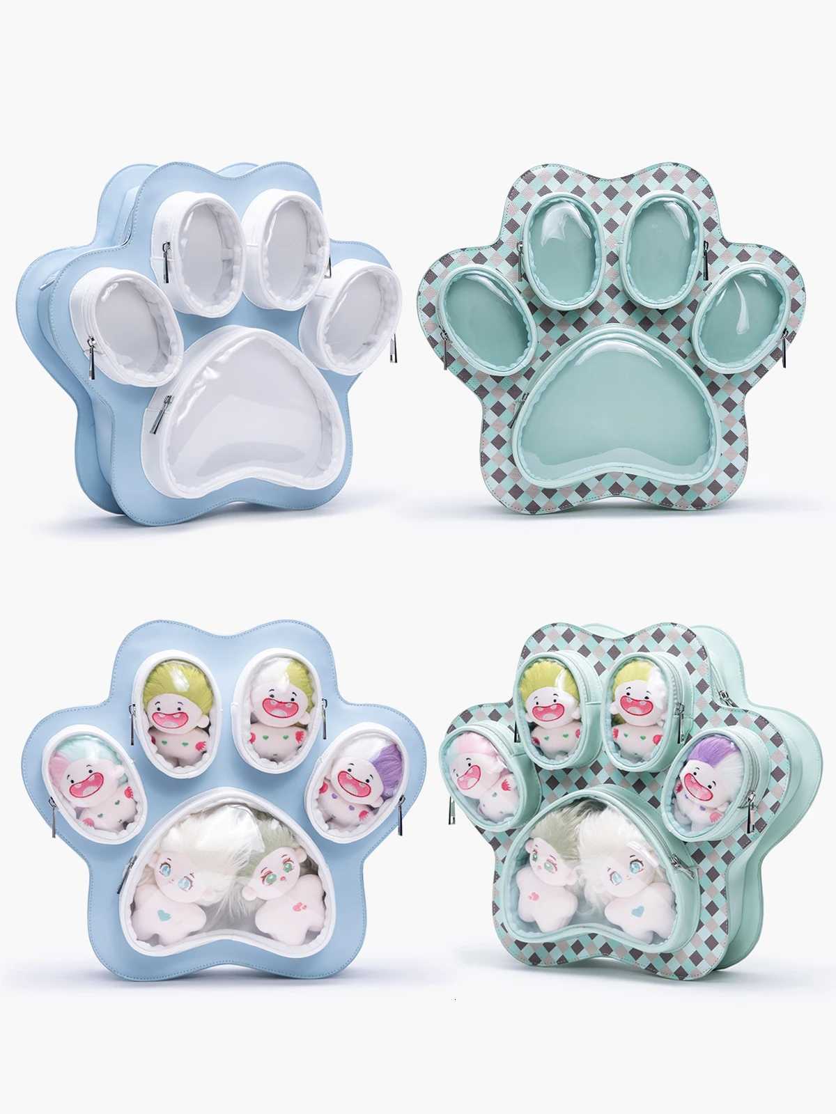 Pre-sale styles Original multi-layer dog/cat paw print bag baby bag cute large capacity shoulder crossbody backpack schoolXJ250814