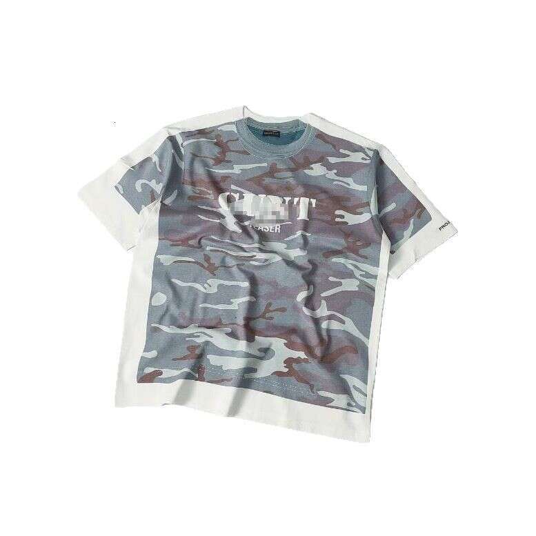 Niche Trendy Brand G/R Collaboration Skull Camouflage High Street Summer Unisex Couple Loose Short Sleeve T-Shirt Trend