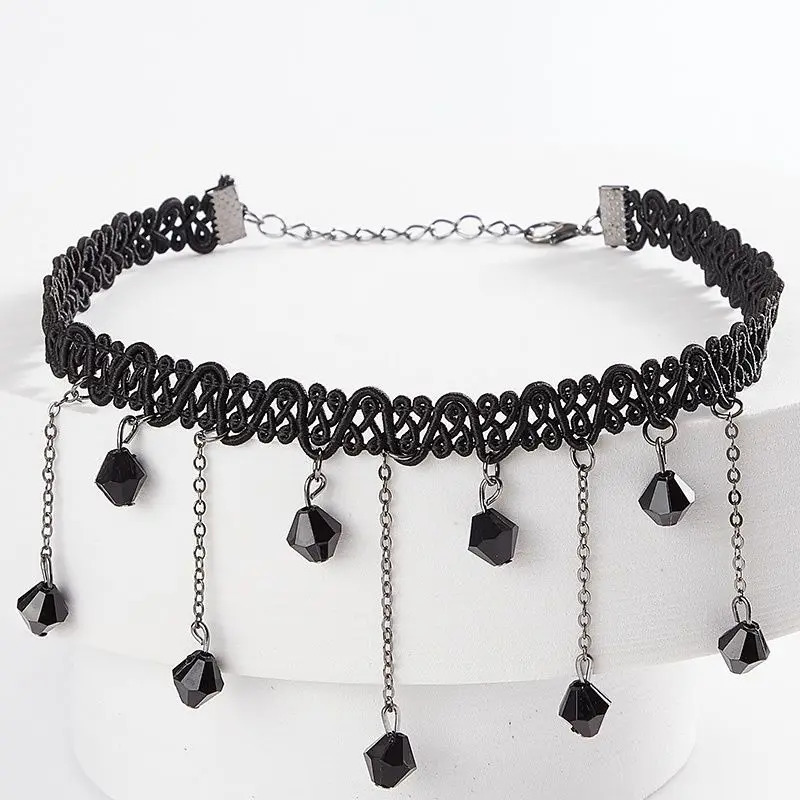 Goth Black Velvet Choker Necklaces Gothic Style Rope Women Neck Decoration Chocker Jewelry on Girl Accessories 250811