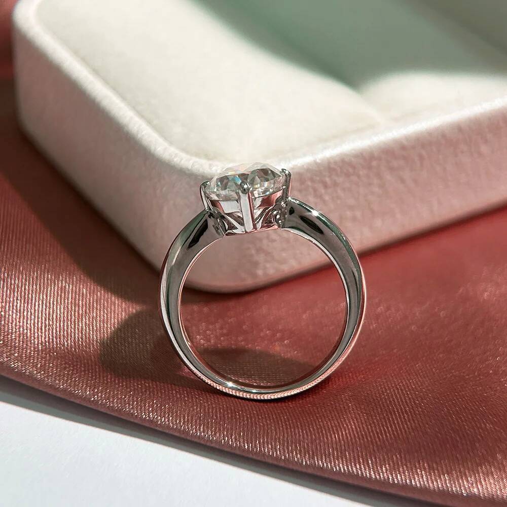 BXINY GRA Certified 3CT Oval Cut Moissanite Rings S925 Silver D Color Lab Diamond For Women Solitaire Wedding Bands Fine Jewelry