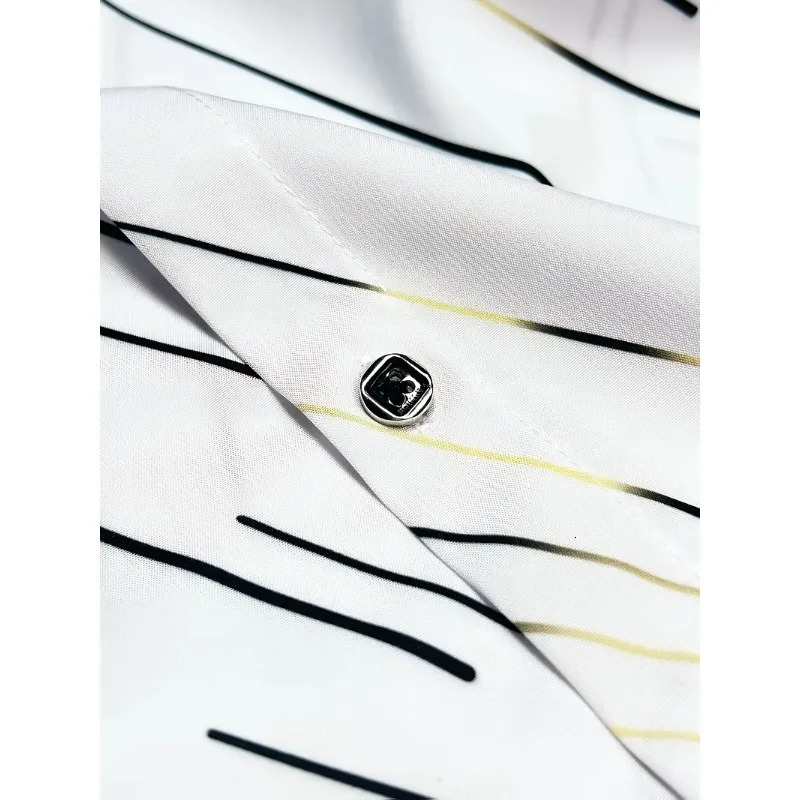 FGKKS Men Shirt Fashion Long Sleeve Trending Man Printed Smart Casual Elastic Four Season Male Business 250808