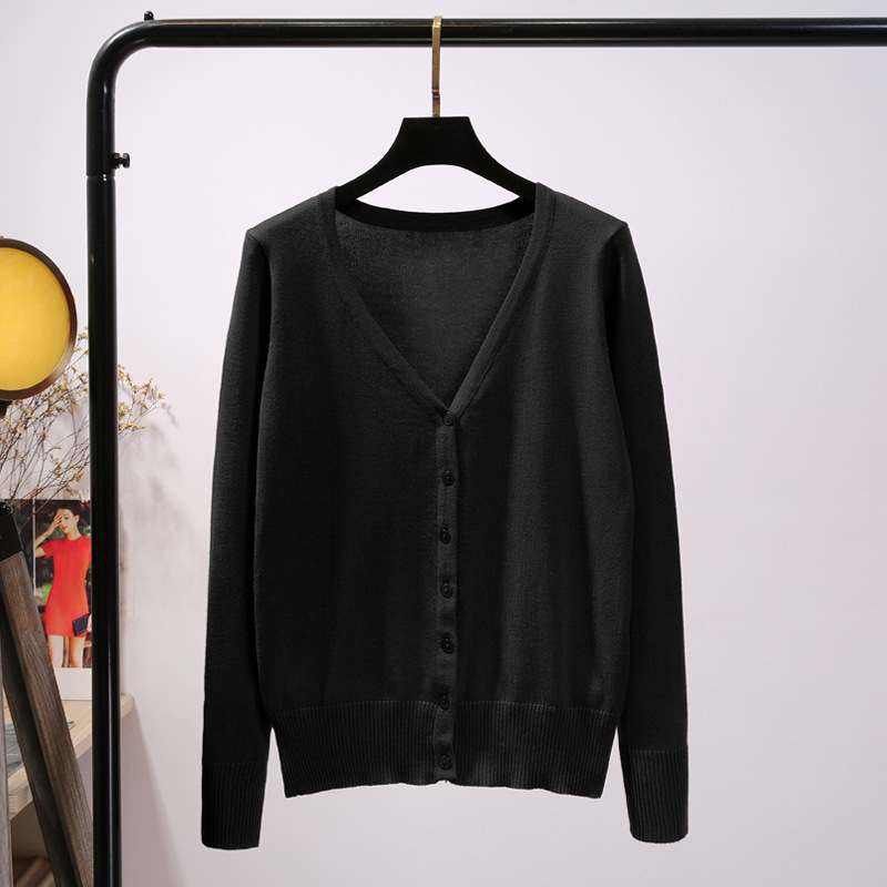K1653 Long-term spot knitted sweaters for women in spring and autumn thin women's thin cardigan jacket long-sleeved short sweater women's ou