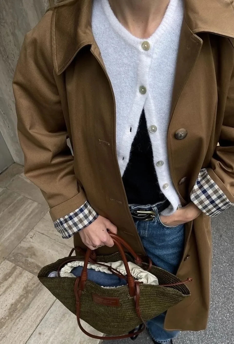 Women Casual Khaki Plaid Lined Lapel Long Coats 2024 Fashion Single Breasted Jacket with Pocket Female Chic High Street Overcoat 250805
