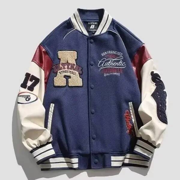 American Style Trendy Brand Men's Baseball Cap Embroidered Loose Fit Patchwork Casual Jacket For Couples Spring Au