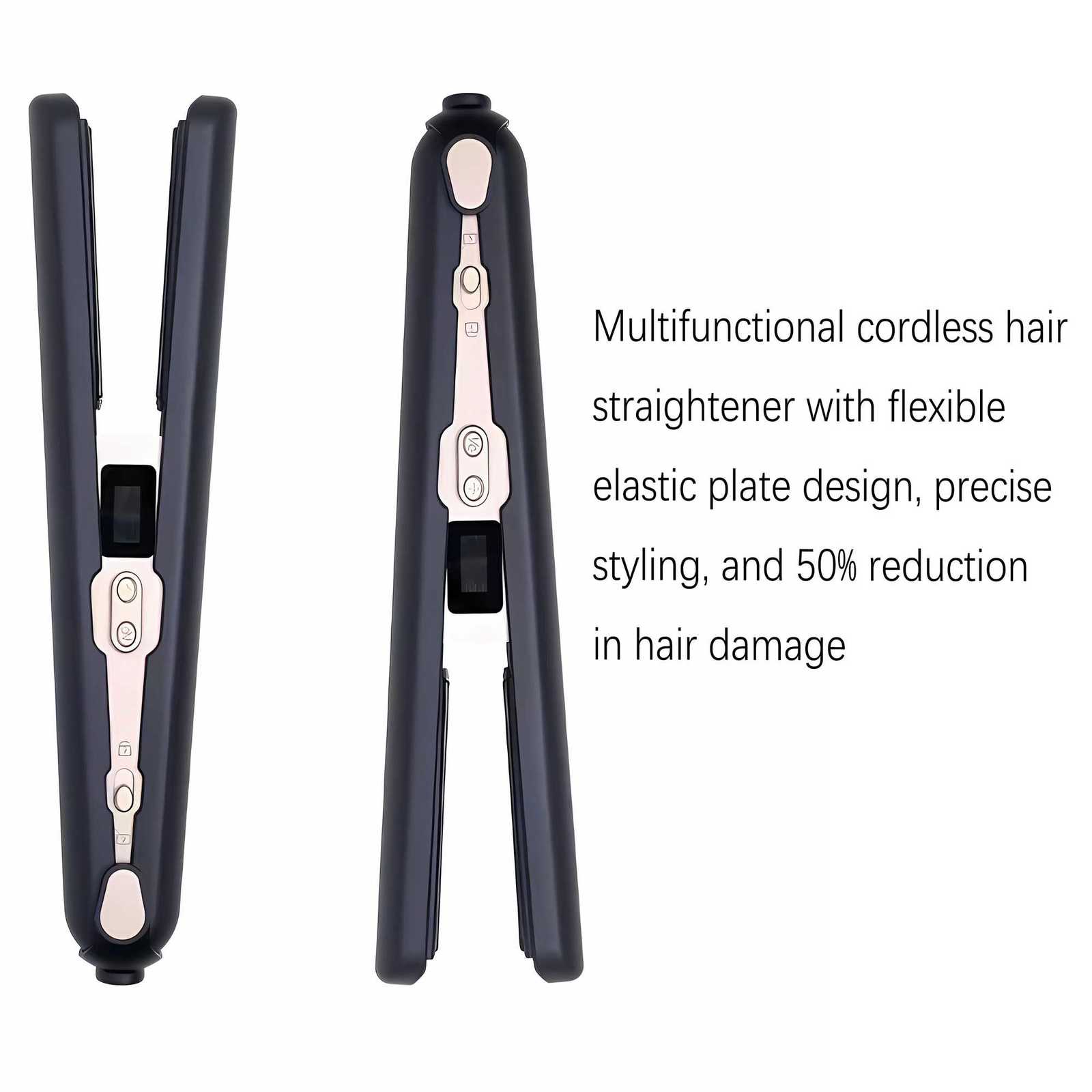 Wireless Portable Type-C Hair Straightener and Curler for Instant Styling Perfect Travel and Dorm Use Gift W250814