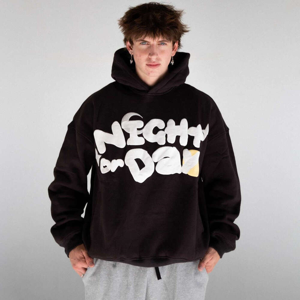 Simple Loose Versatile Hoodie Personality Foam Men and Women Pullover Sweatshirt Sweatpants