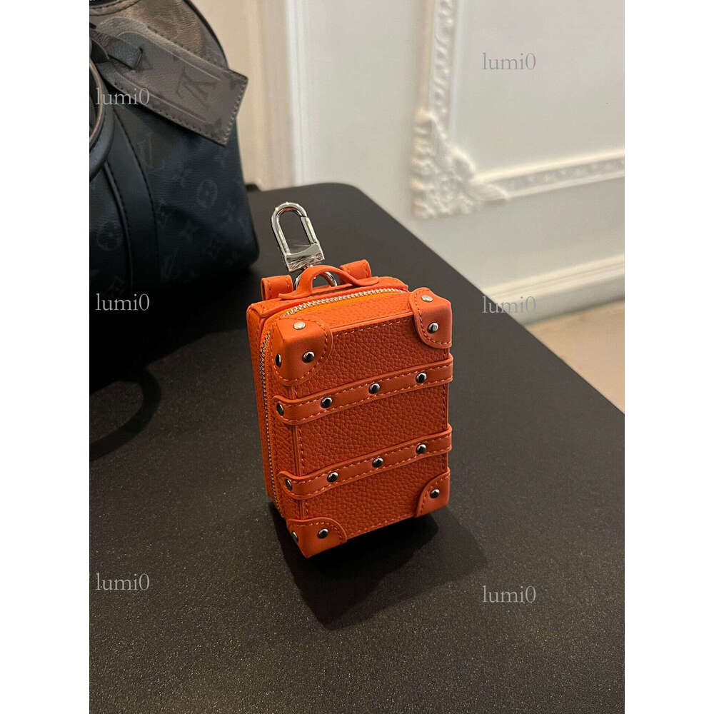 New Box Bag Pendant Keychain Zipper Accessories Wear-Resistant Leather Square Clip Ins